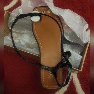 BAR III Womens Black Strappy Studded Adjustable Strap Ankle Strap Ryanne Square